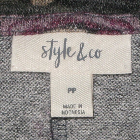 Style & Co Printed Lantern Sleeve Top Black Floral Size PP NWT - Picture 7 of 8